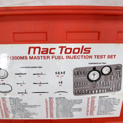 MAC Tools FIT1100MS Master Fuel Injection Pressure Test Set Kit