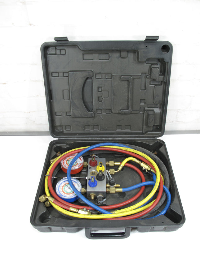 Mastercool Dual Manifold Gauge Set R134a/R12 with Hoses