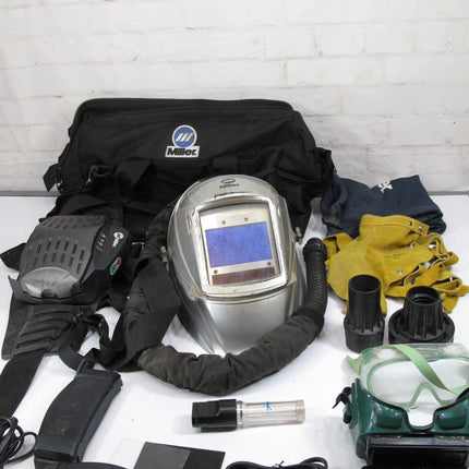 Miller PAPR 264877 Respirator Welding System with Titanium 9400i Helmet and 2 Batteries