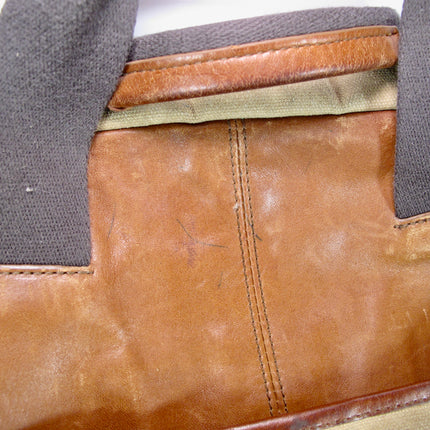 Tumi T-Tech Essential Gear Brown Leather and Canvas Laptop Computer Bag Brief