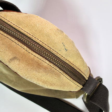 Tumi T-Tech Essential Gear Brown Leather and Canvas Laptop Computer Bag Brief