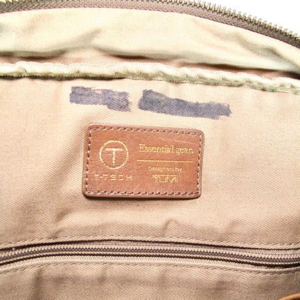 Tumi T-Tech Essential Gear Brown Leather and Canvas Laptop Computer Bag Brief