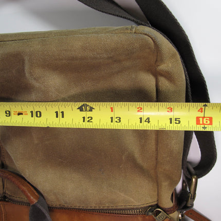 Tumi T-Tech Essential Gear Brown Leather and Canvas Laptop Computer Bag Brief