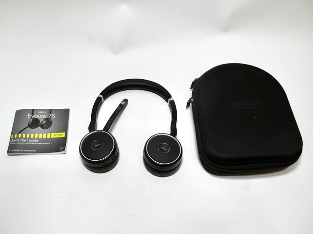 Jabra Evolve 75 HSC040W Stereo Headset Black Wireless Bluetooth Noise Canceling
