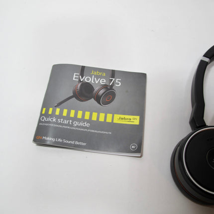 Jabra Evolve 75 HSC040W Stereo Headset Black Wireless Bluetooth Noise Canceling