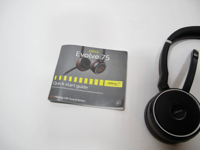 Jabra Evolve 75 HSC040W Stereo Headset Black Wireless Bluetooth Noise Canceling