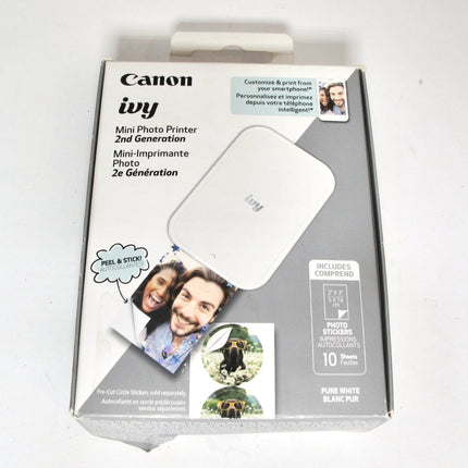 Canon IVY Mini 2nd Gen Photo Printer Bluetooth ZINK Technology White PV-223-PW