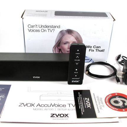 ZVOX AccuVoice AV100 Soundbar TV SPEAKER w/ Hearing Aid Technology