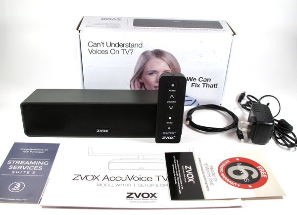 ZVOX AccuVoice AV100 Soundbar TV SPEAKER w/ Hearing Aid Technology