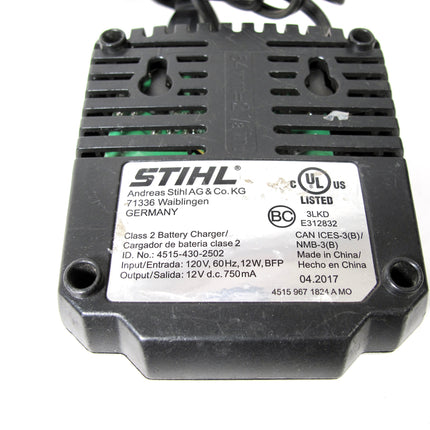 Genuine Stihl AL1 10.8V 2.0A Battery Charger Model: 4515-430-2502