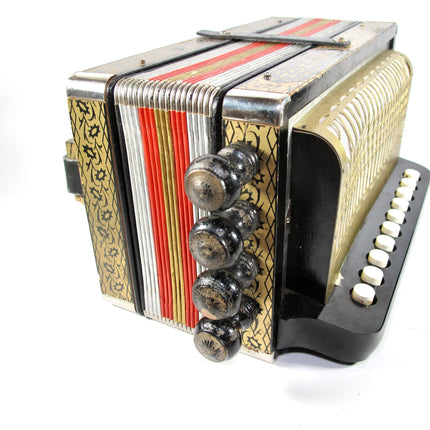 Hohner Pokerwork HA-114 Diatonic Button Accordion 2-Bass Spoon 10-Treble C Key