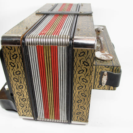 Hohner Pokerwork HA-114 Diatonic Button Accordion 2-Bass Spoon 10-Treble C Key