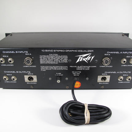 Peavey Ten Band Stereo Guitar/Bass Graphic Equalizer EQ 30Hz-16kHz