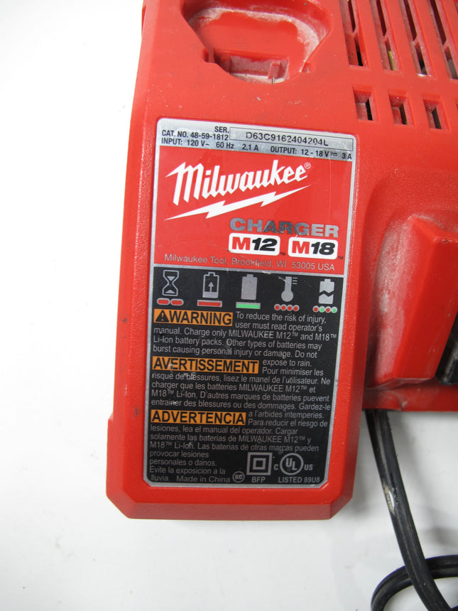 Milwaukee GENUINE New Battery Charger M18 & M12 48-59-1812 Lithium 12 18 Volt