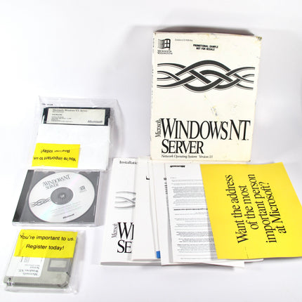 Microsoft  Windows NT Server 3.5 5.25" 3.5" Floppy CD Rom OS Unopened