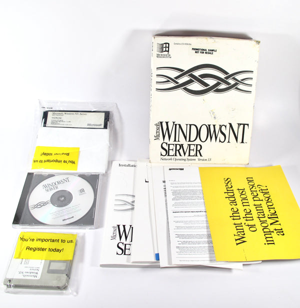 Microsoft  Windows NT Server 3.5 5.25" 3.5" Floppy CD Rom OS Unopened