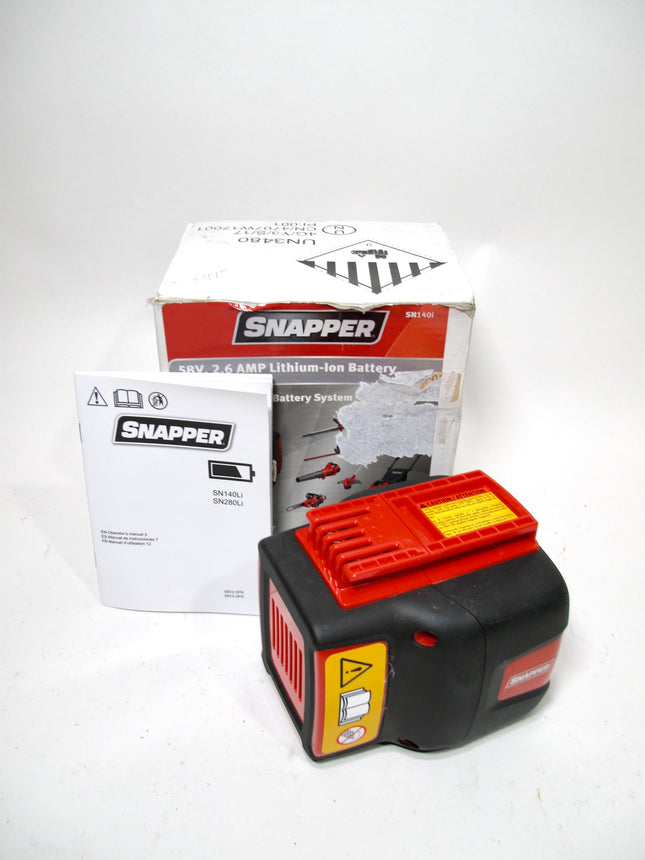 Snapper SN140LI 58V 2.6Ah Lithium Ion Lawn & Garden Power Tool Battery