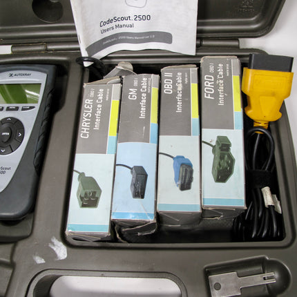 Autoxray Code Scout 2500 In Case Chrysler Ford GM & OBD II and Interface Cables