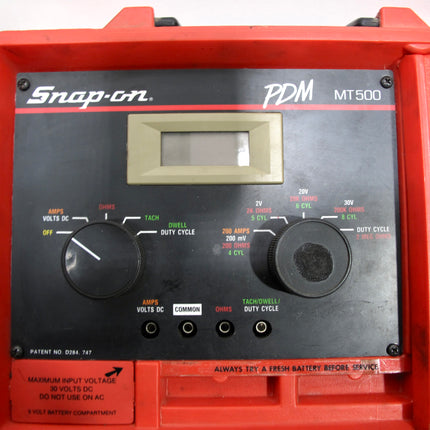 Snap On PDM MT500 Precision Diagnostics Meter Tach Dwell Ohms Volts Amps with Leads