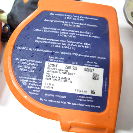 3M DBI-SALA Nano-Lok Edge, Twin-Leg, Self Retracting Lifeline 3500227