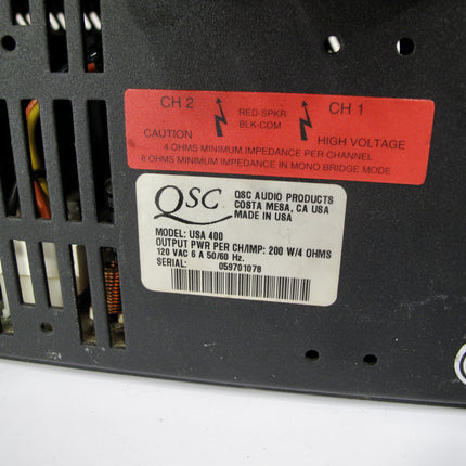 QSC USA400 400 Watt 2 Channel Pro Audio Power Amplifier