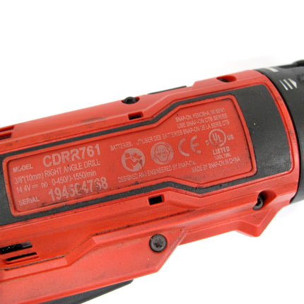 Snap-On CDRR761 Cordless Right Angle Drill 14.4 V 3/8" MicroLithium Tool Body
