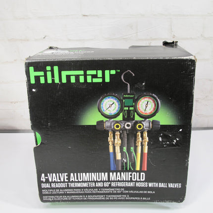 Hilmor 1839131 4-Valve Aluminum HVAC Manifold Gauge Set