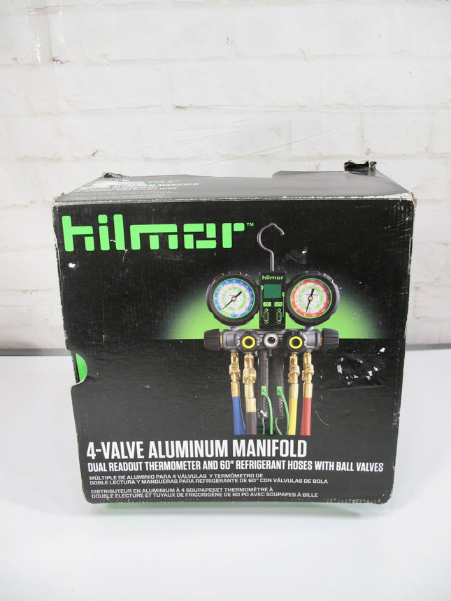 Hilmor 1839131 4-Valve Aluminum HVAC Manifold Gauge Set
