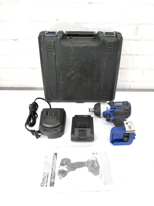 Power Torque PTT0004 20V Brushless 1/2" Lithium-Ion Impact Wrench W/2Ah Battery