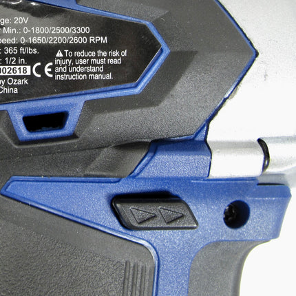 Power Torque PTT0004 20V Brushless 1/2" Lithium-Ion Impact Wrench W/2Ah Battery