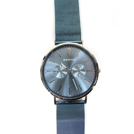 Bering Men's Classic Blue Dial Blue Mesh Watch 19039-327