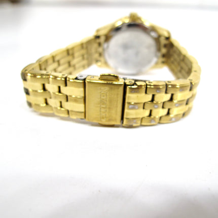 Citizen EW1907-78D Eco Drive Silhouette Crystal Gold Tone 28mm 7" Ladies Watch