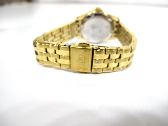Citizen EW1907-78D Eco Drive Silhouette Crystal Gold Tone 28mm 7" Ladies Watch