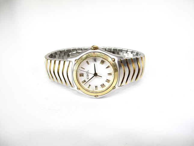 Ebel Wave 1087F21 18kt Gold & Stainless Steel Two Tone Quartz Watch 7 inch