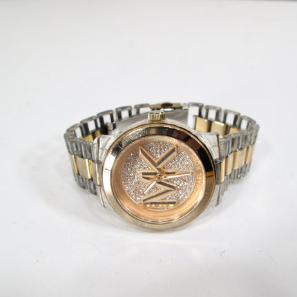 Michael Kors Runway Clear Acetate Rose Gold Rhinestone Glitz Watch MK7355 9 Inch