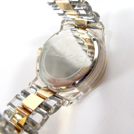 Michael Kors Runway Clear Acetate Rose Gold Rhinestone Glitz Watch MK7355 9 Inch