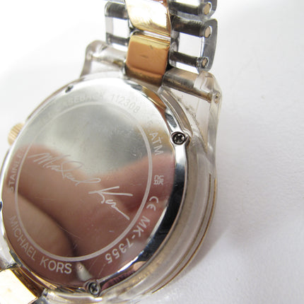 Michael Kors Runway Clear Acetate Rose Gold Rhinestone Glitz Watch MK7355 9 Inch