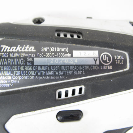 Makita FD02W 10.8V/12V Max Compact Cordless Drill 3/8 Keyless