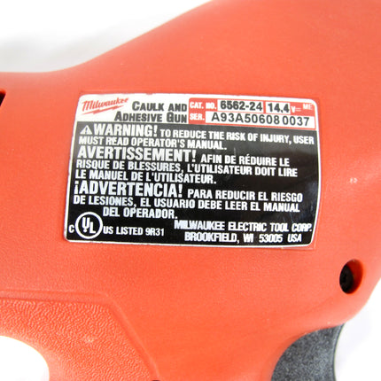 Milwaukee 6562-24 Caulking & Adhesive Gun 14.4 Volt