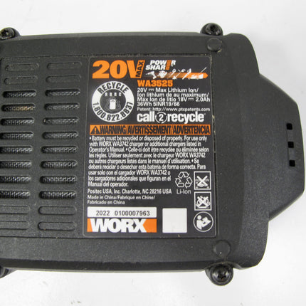 Worx WA3525 20V Lithium Power Tool Battery 2.0Ah