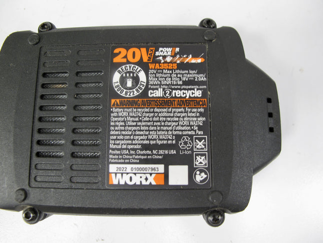 Worx WA3525 20V Lithium Power Tool Battery 2.0Ah