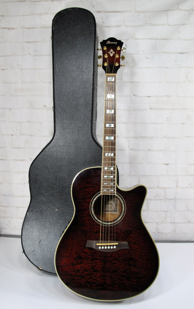 Ibanez AEF37E-TCS-OP-01 Acoustic Electric Guitar Transparent Cherry Sunburst