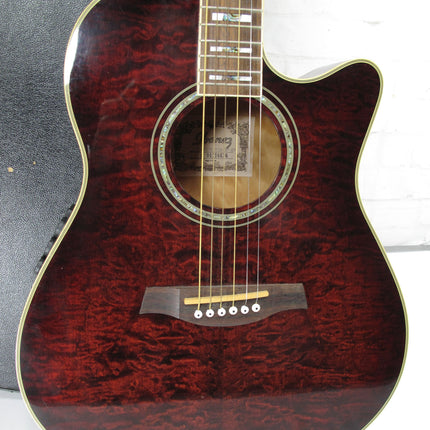 Ibanez AEF37E-TCS-OP-01 Acoustic Electric Guitar Transparent Cherry Sunburst