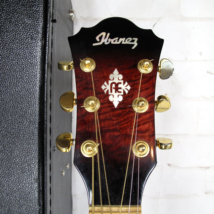 Ibanez AEF37E-TCS-OP-01 Acoustic Electric Guitar Transparent Cherry Sunburst