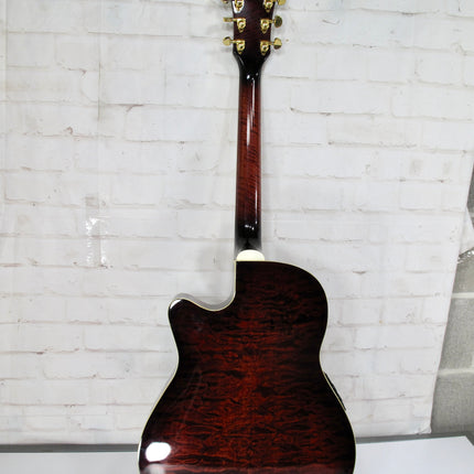 Ibanez AEF37E-TCS-OP-01 Acoustic Electric Guitar Transparent Cherry Sunburst