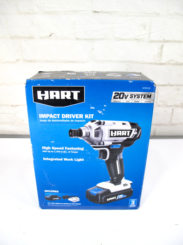 Hart HPID01B 20-Volt Cordless Impact Driver Kit +Another 20v 2.0ah battery