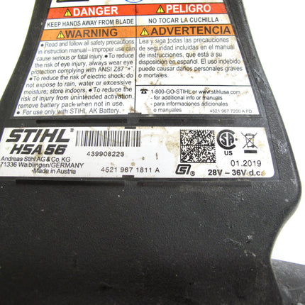 STIHL HSA 56 Battery Powered Hedge Trimmer Hedger Tool Only