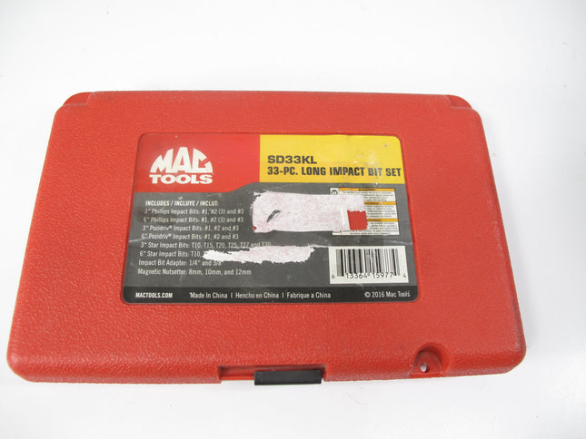 Mac Tools SD33KL 60 Piece Long Power Screwdriver Bit Set Complete