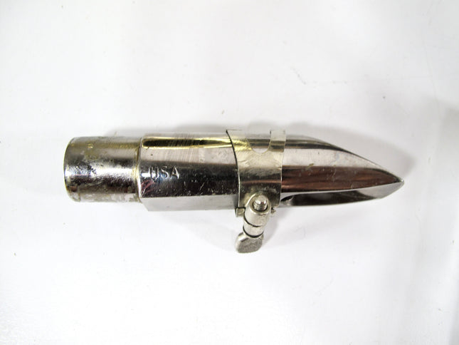 Bari 4 Nickel Plated Metal Alto Sax Mouthpiece and Ligature