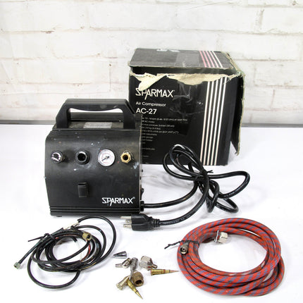 Sparmax AC-27 Air Compressor Airbrush Orange Tested 120 Volt 2.3 Amps